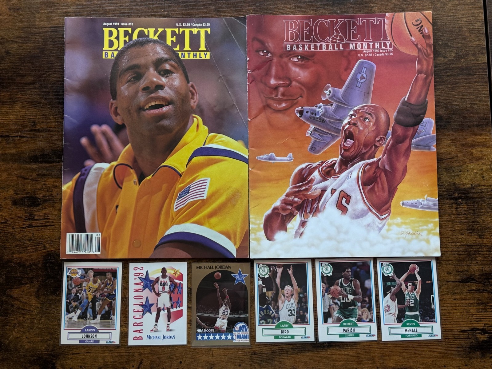 Vintage 90s NBA Basketball Card & Magazine Bundle Jordan Magic Bird Dream Team