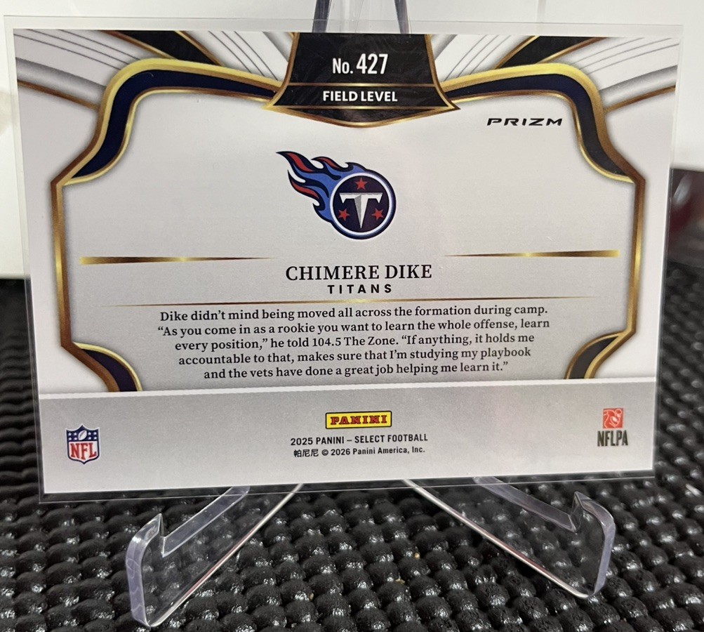 Chimere Dike Silver Prizm (RC) 2025 Panini Select Football #427 Field Level