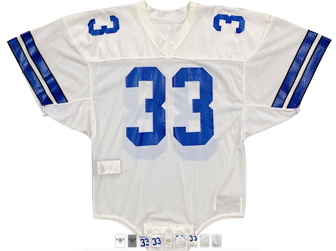 Tony Dorsett Televised Game Worn Jersey 8/17/85 w/Crotch Flap Grey Flannel COA