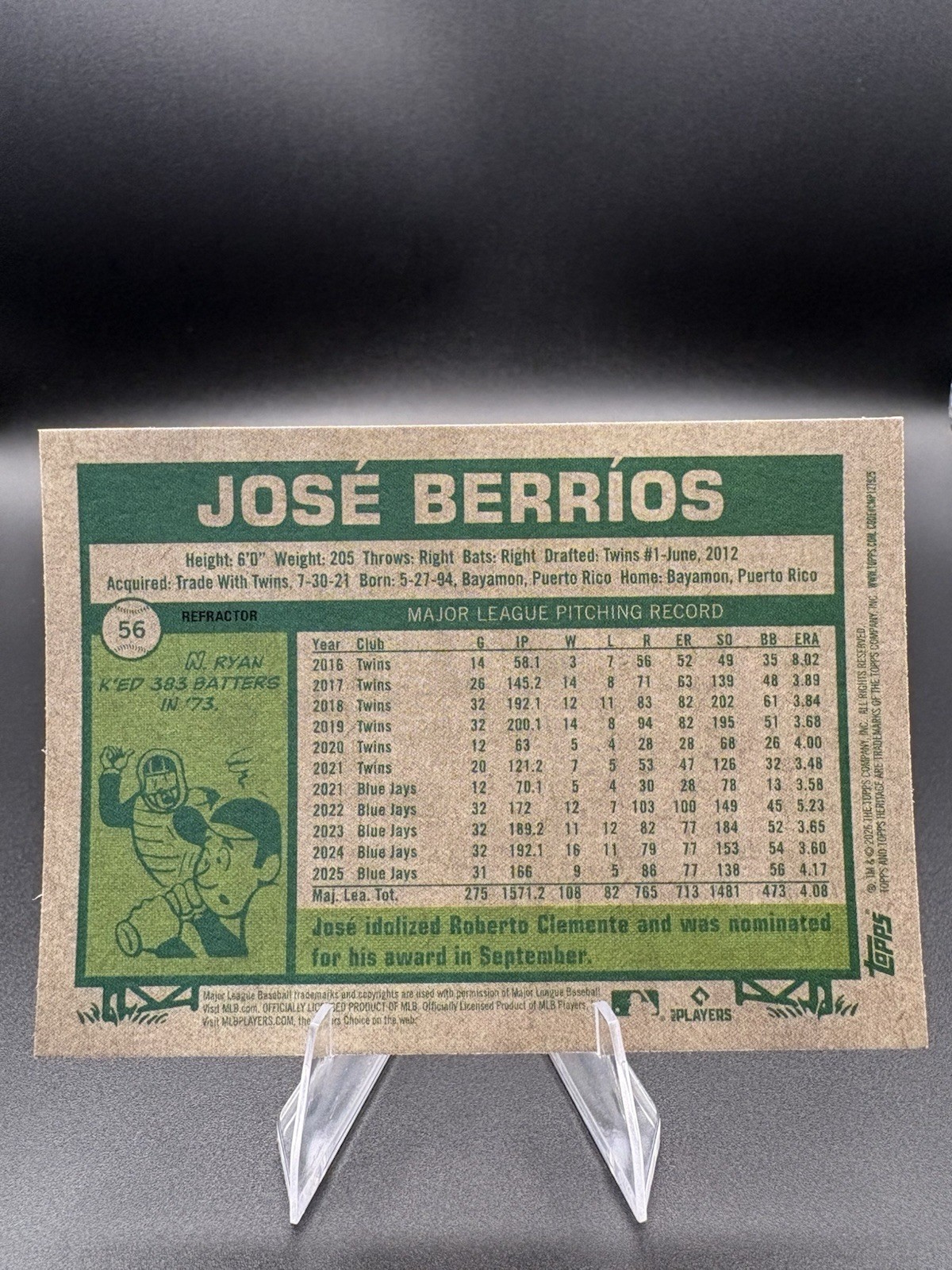2026 Topps Heritage – José Berríos #56 Chrome Refractor🔥