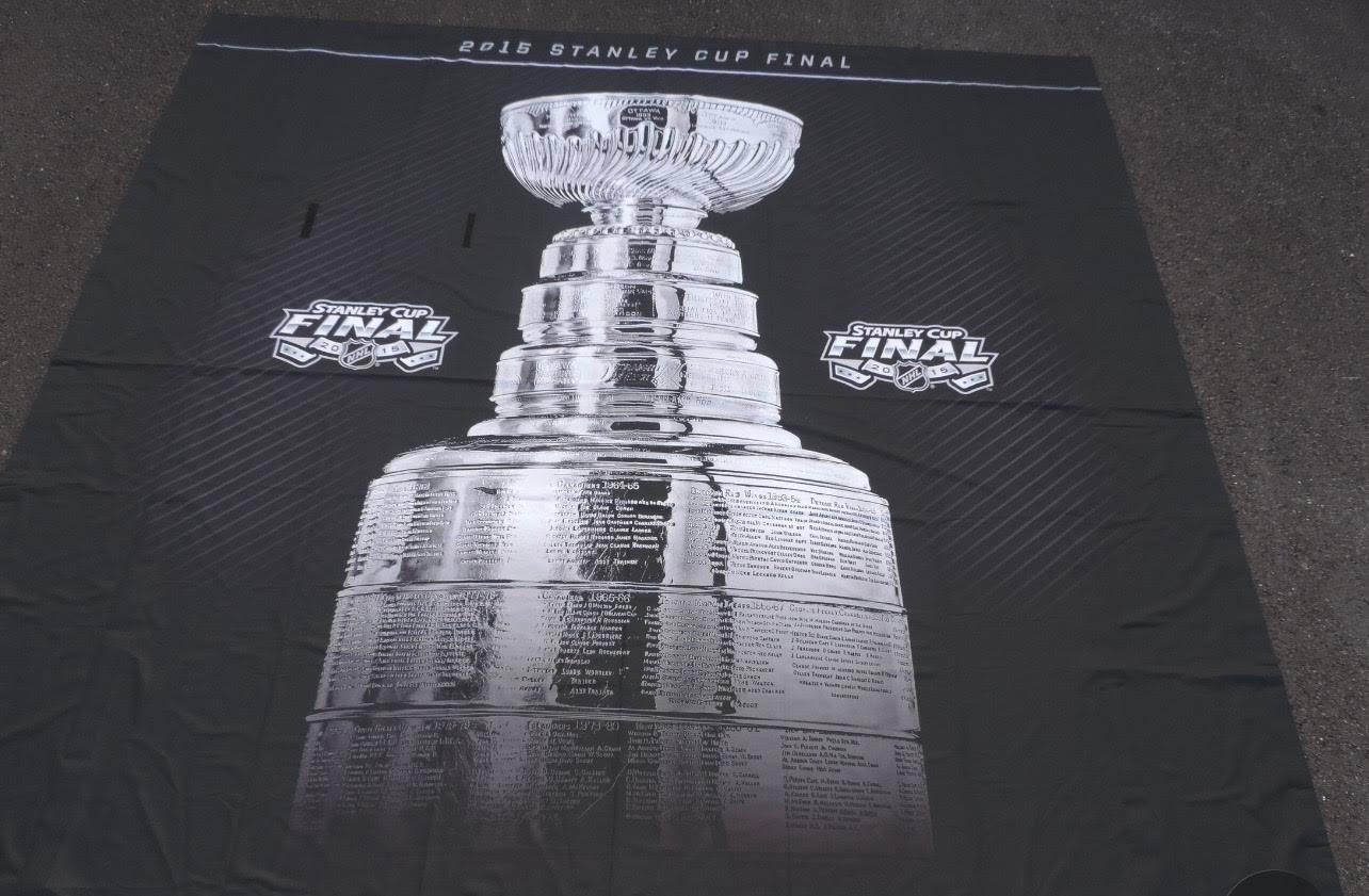 Stanley Cup Final Broadcasters Banner 2015 (HUGE!) Tampa Chicago