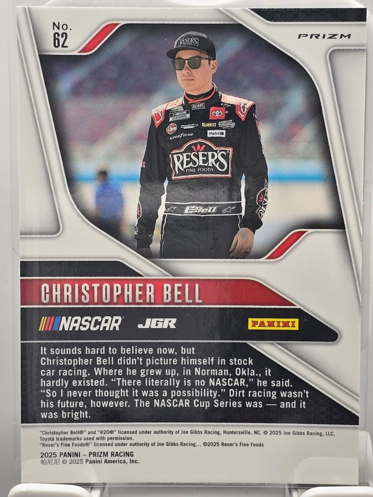 2025 Prizm Nascar Racing – #62 Christopher Bell – Holo / Silver Prizm