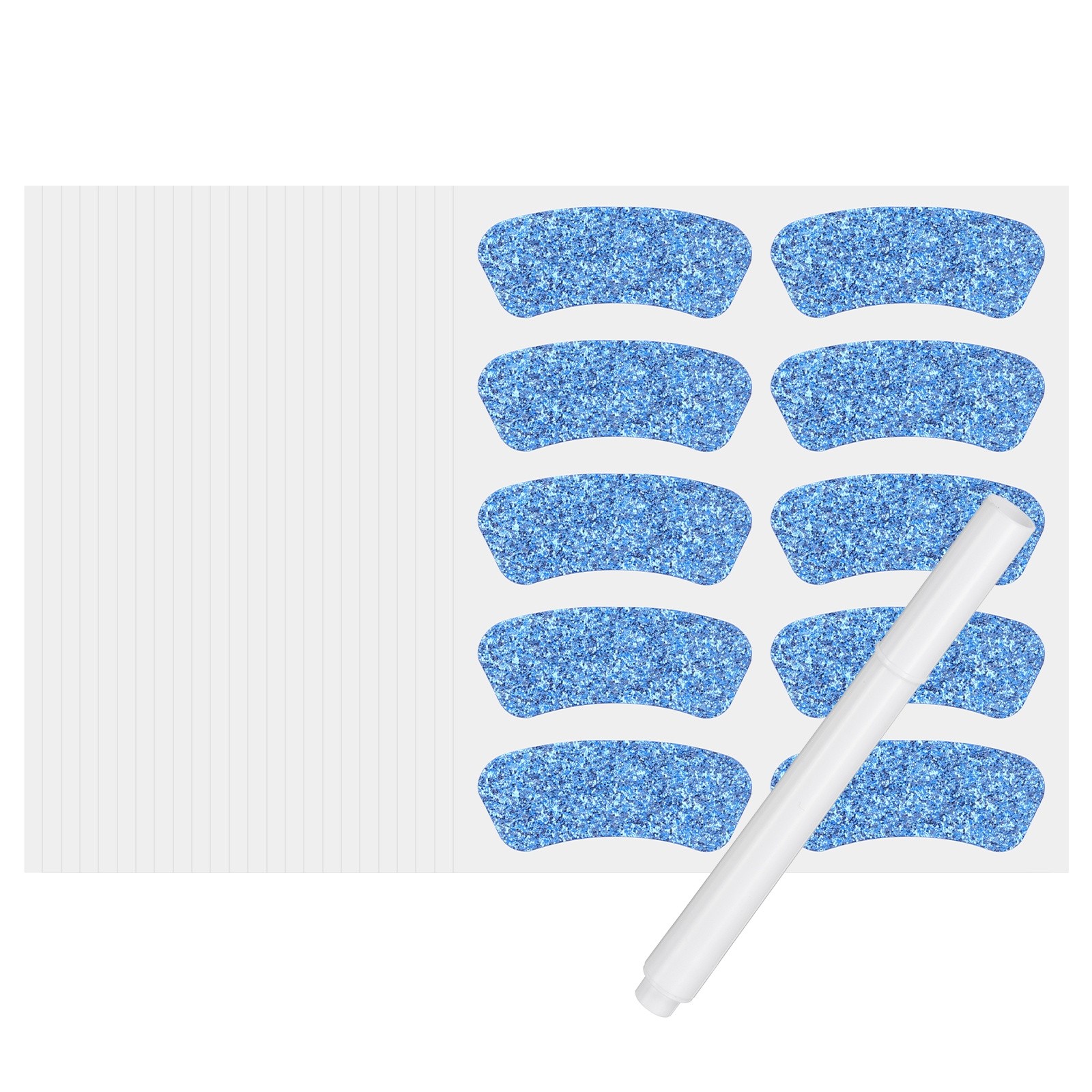 120 Pair Sports Eye Stickers Face Stickers with 1Pcs White Pencil Shiny Blue