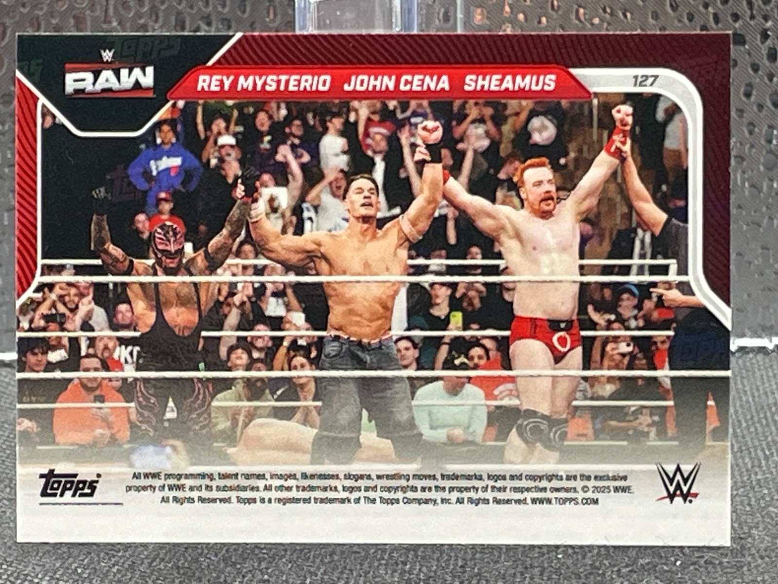 Sheamus John Cena Rey Mysterio 2025 Topps Now WWE #127 Fifteen Knuckle Shuffle