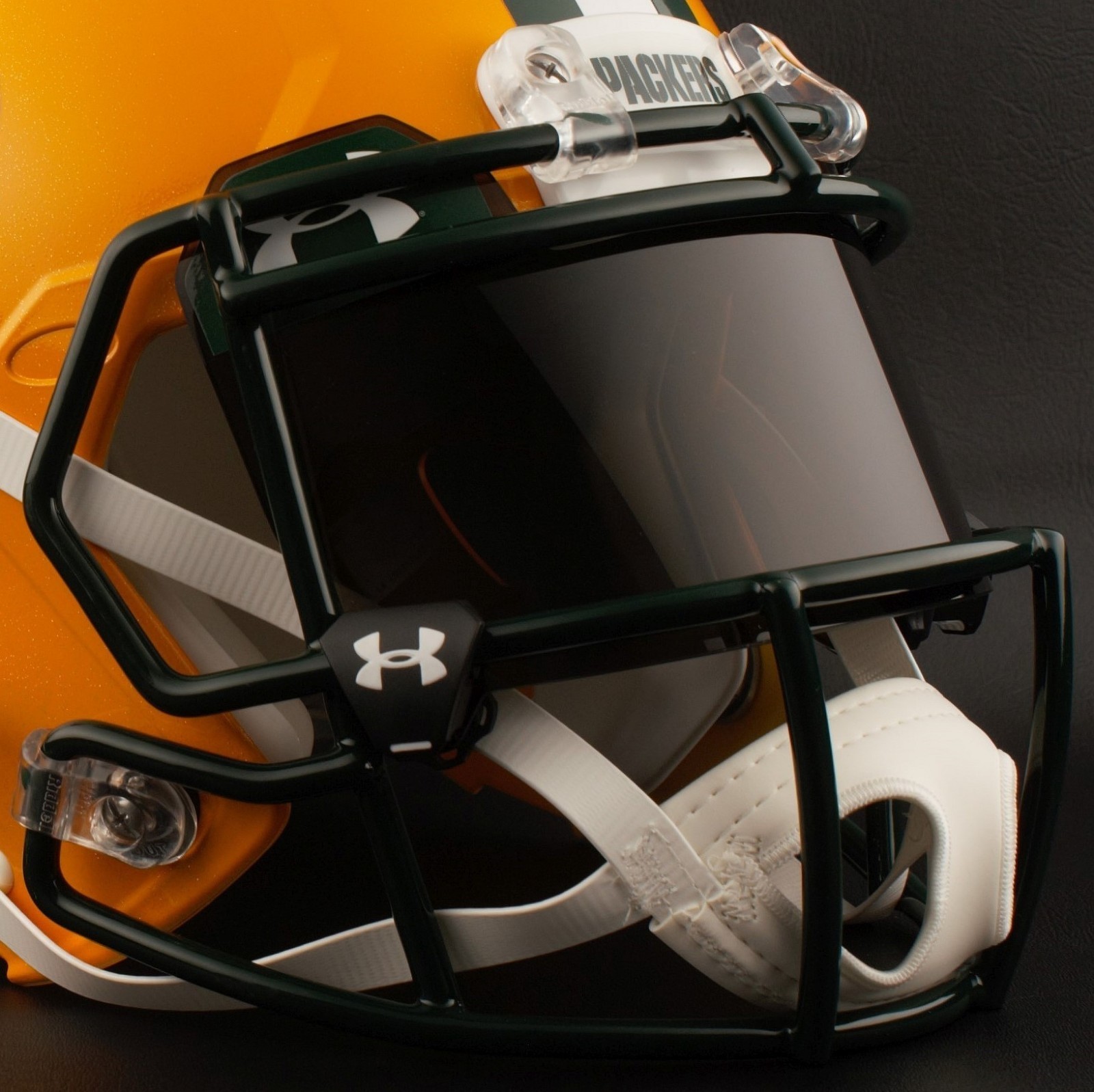 GREEN BAY PACKERS NFL Football Helmet with BLACK-TINT Visor / Eye Shield