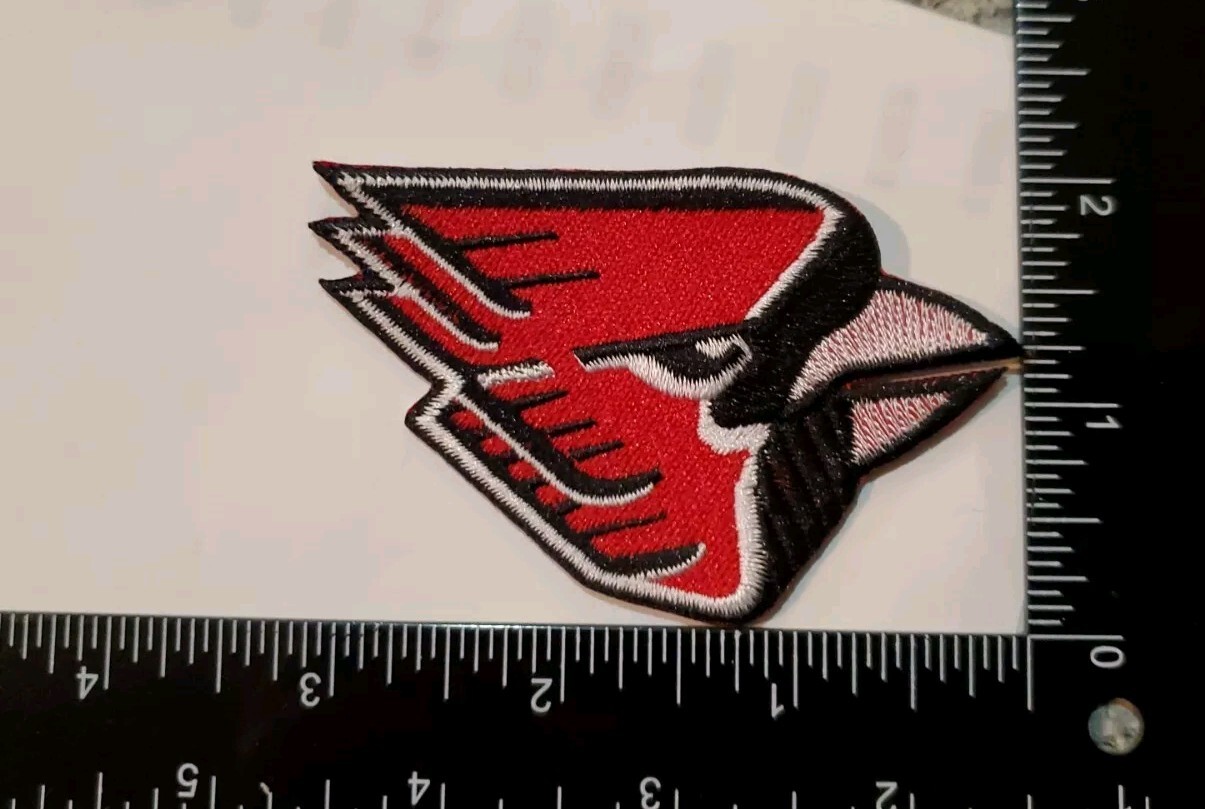 Ball State Cardinals Patch. Embroidered. Iron On Backing 3″x2″