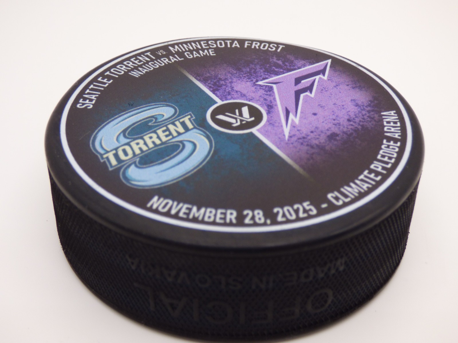 Seattle Torrent – Inaugural Game Puck – 11/28/25 vs Minnesota – Limited Edition