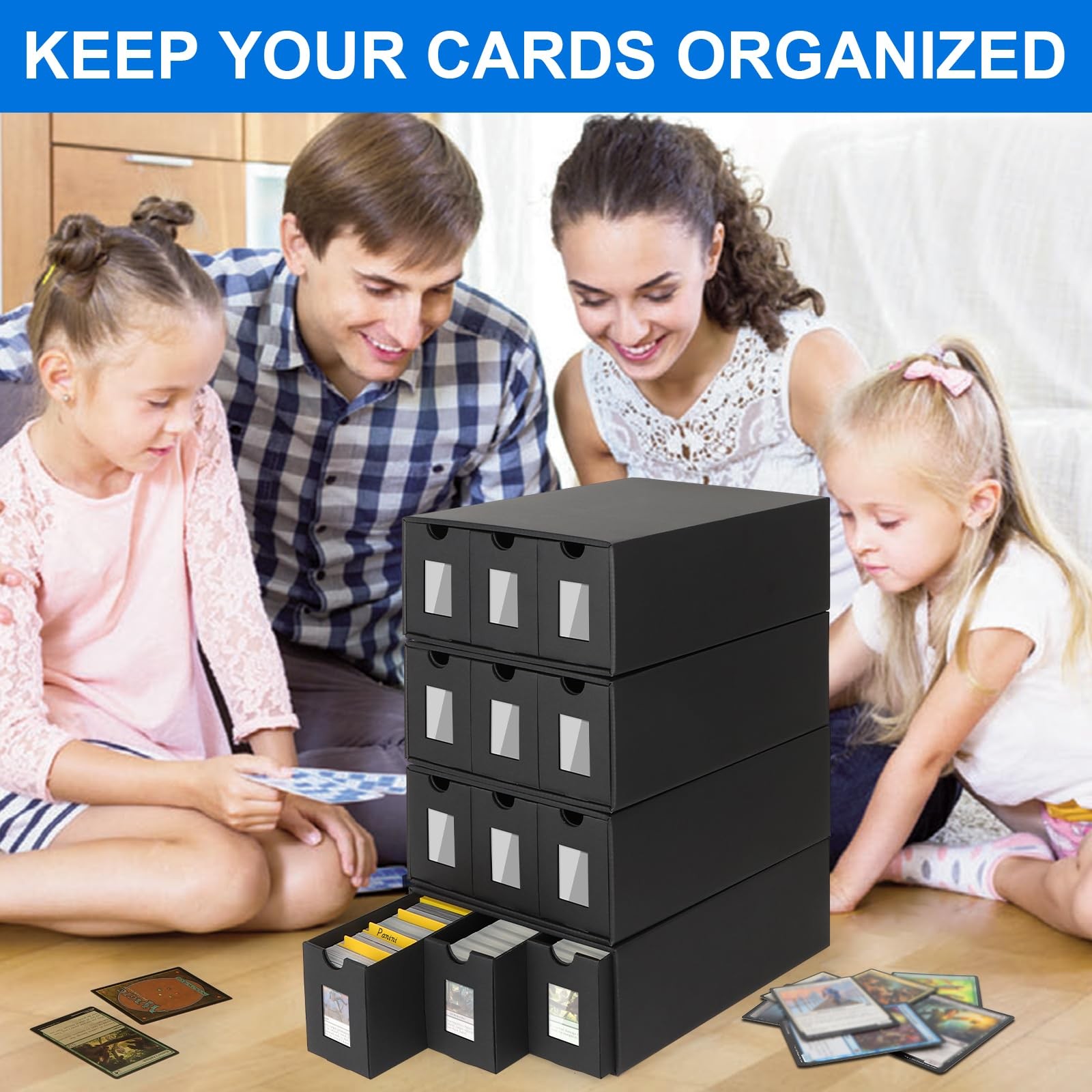 Trading Card Storage Box for Commander Display, 12000+ Trading Card Organizer…