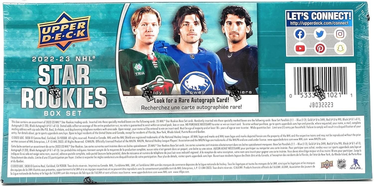2022-23 Upper Deck NHL Star Rookies Hockey Factory Sealed 25 Cards + 1 Parallel