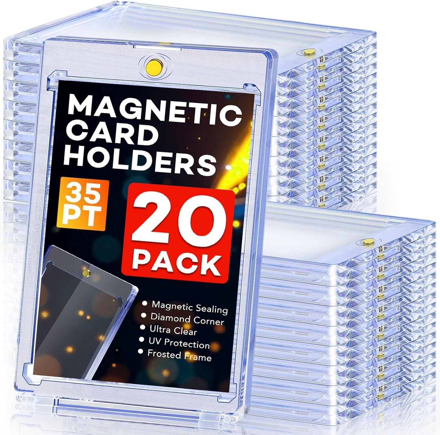 20ct Plastic Card Holders UV Protection Display Cases for Sports Baseball