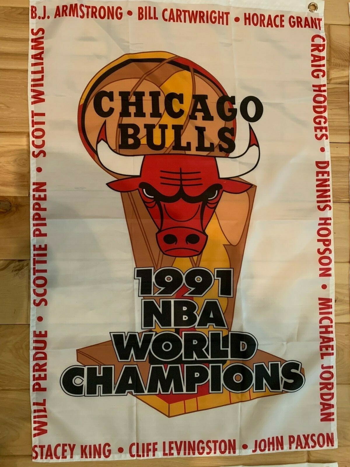2’x3′ Full Set Of Chicago Bulls NBA Championship banners/flags “The Last Dance”