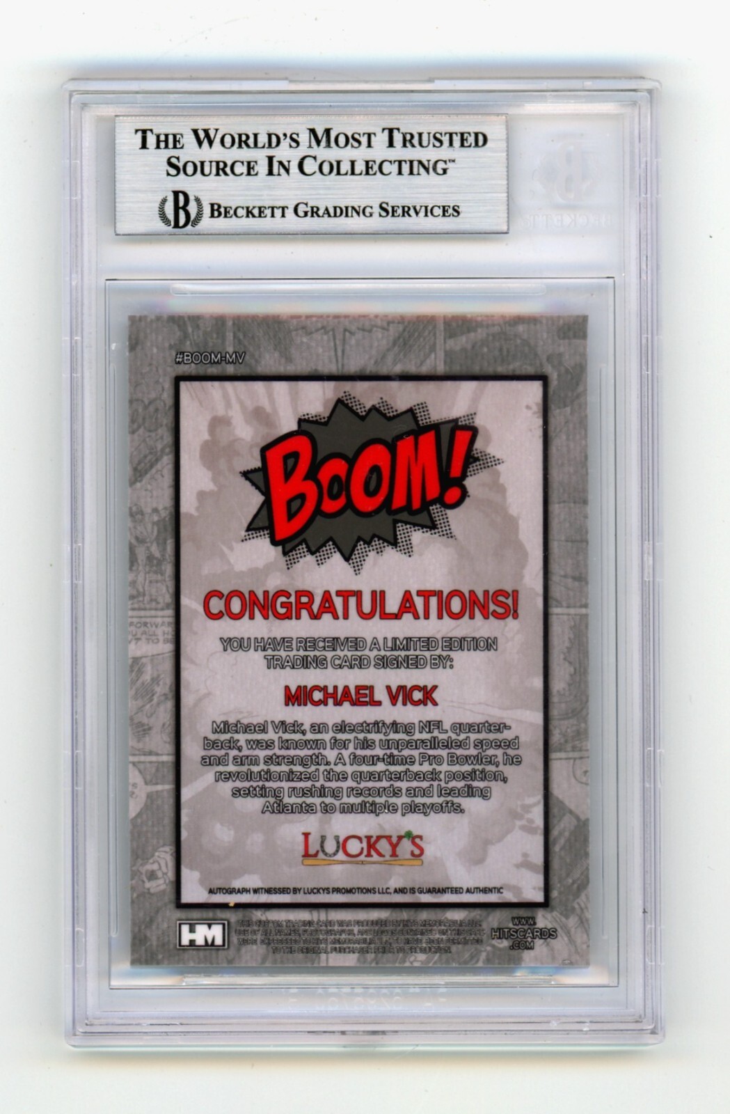 Michael Vick 2024 Hits Memorabilia BOOM Silver Signed BGS BAS Auto Atlanta