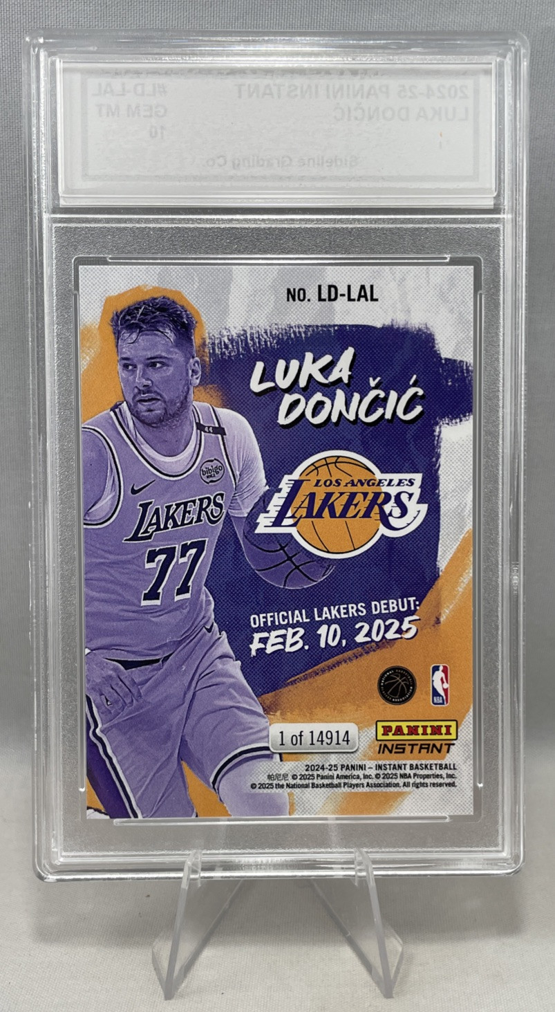 Luka Doncic Lakers Debut Graded 10 Gem Mint 2024-2025 Panini Instant Limited Run
