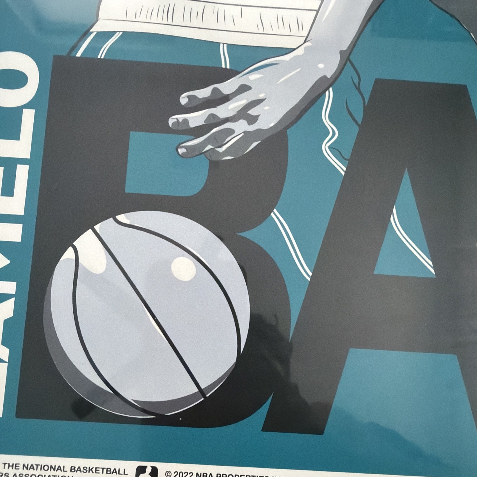 Lamelo Ball Premium Poster 24/150 Metal And Glass Frame. SIGNED Official