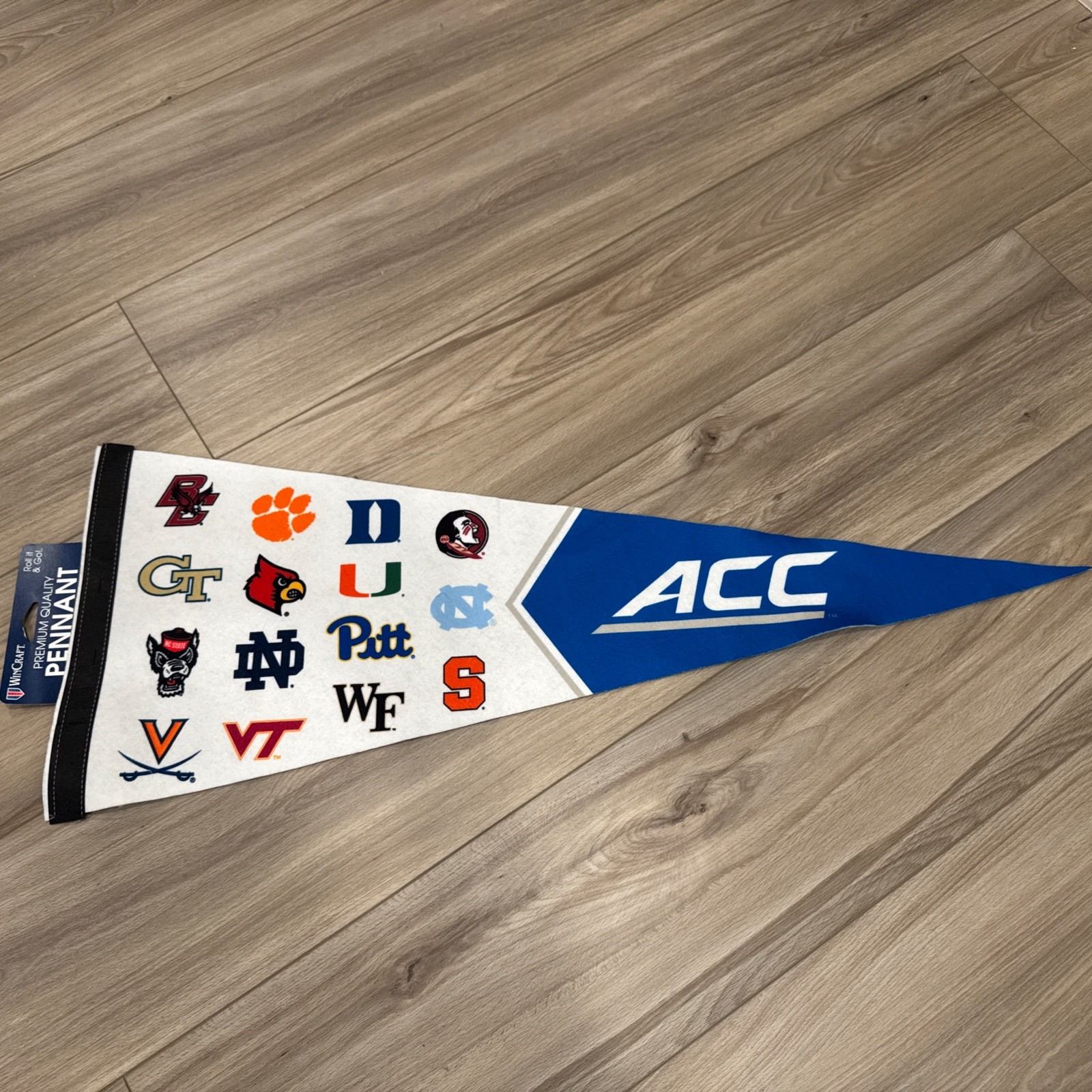 ACC Conference Pennant NCAA Officially Licensed Size 30x12in Brand New! 15 Teams