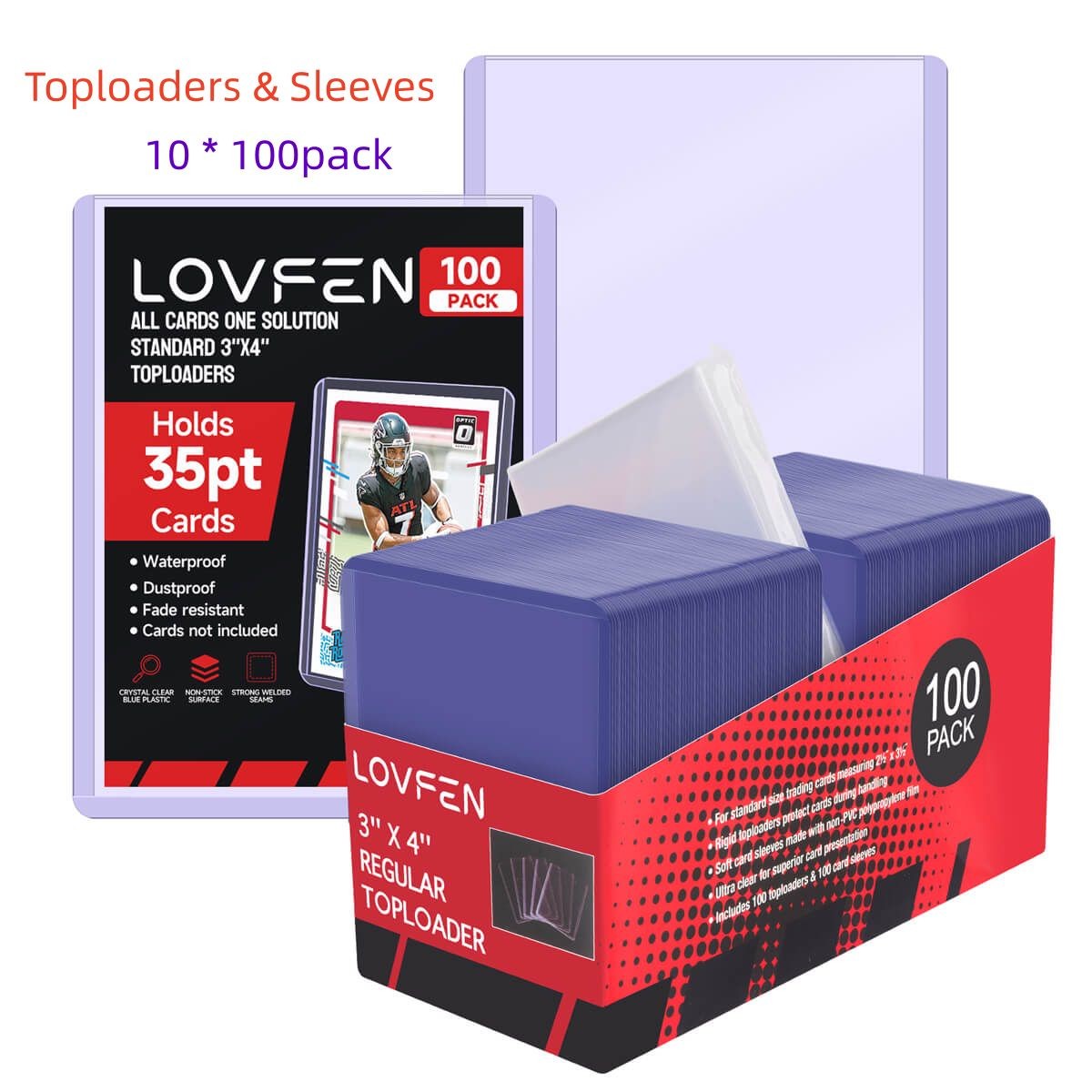 1000CT 3×4 Toploaders & 1000pcs Penny Sleeves For 35pt Trading Cards Holders