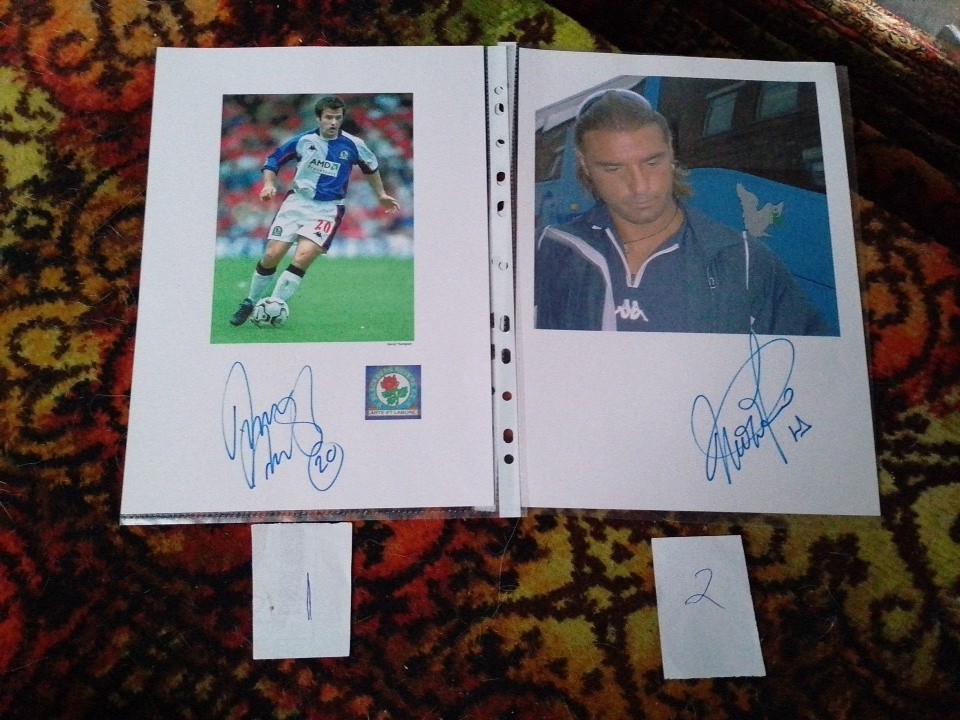 Blackburn Rovers Ex Player’s Signed Pictures £6 Each