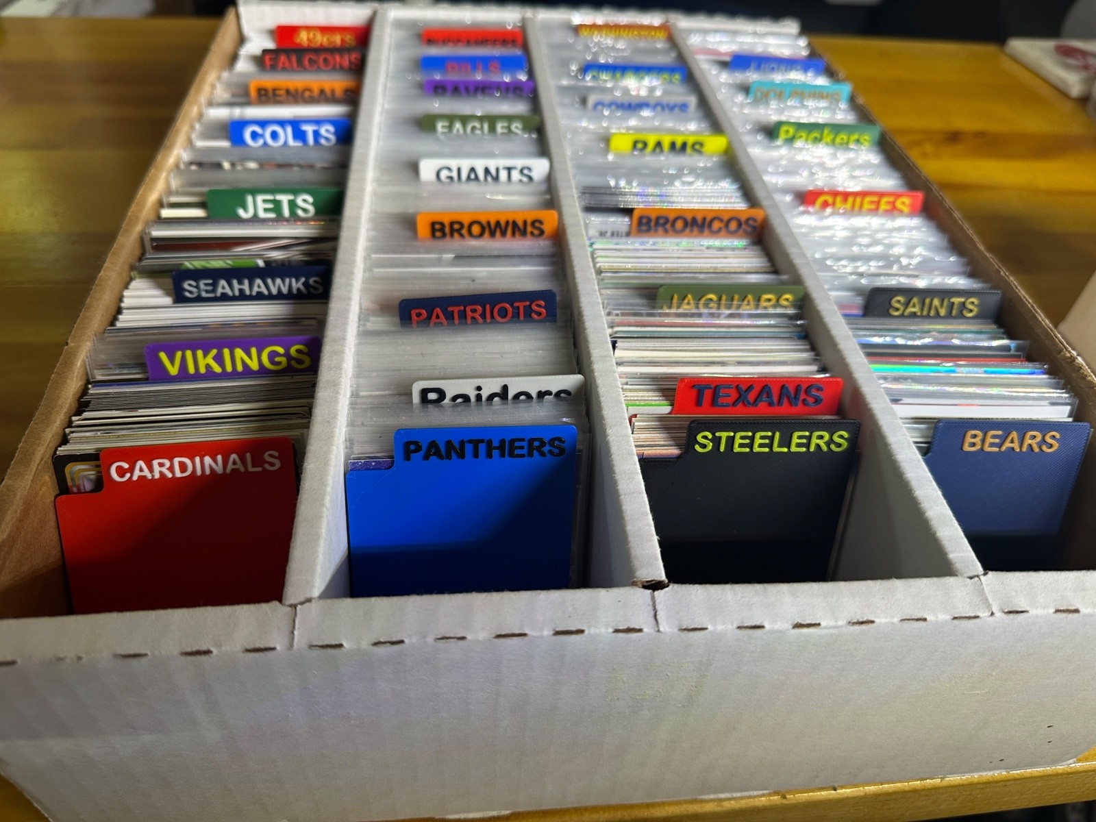 (32) STANDARD NFL Team Sports Card Dividers Football Trading MADE IN USA PLASTIC