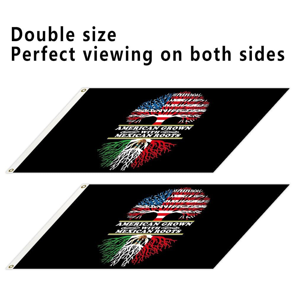 Kartasura 3 Ply American Crown with Mexican Roots Country Nation Flag 3×5 Ft
