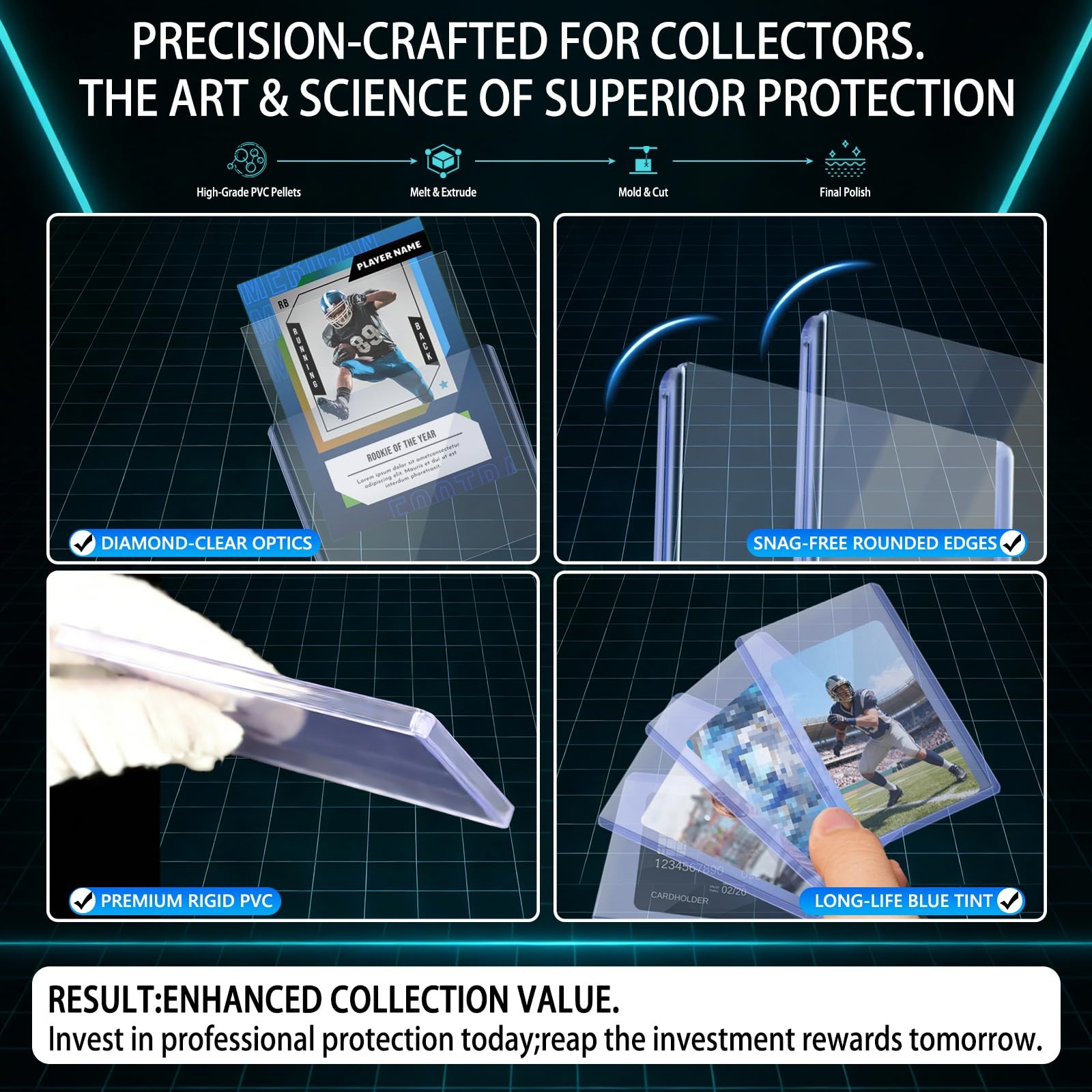 DEDC 100 Top loaders and Soft Penny Sleeves Bundle 3 x 4 Rigid Hard Card Sleeves