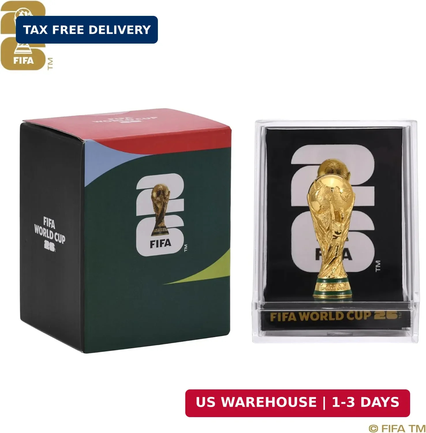 Official FIFA World Cup 2026 Trophy Replica with Acrylic Display Case
