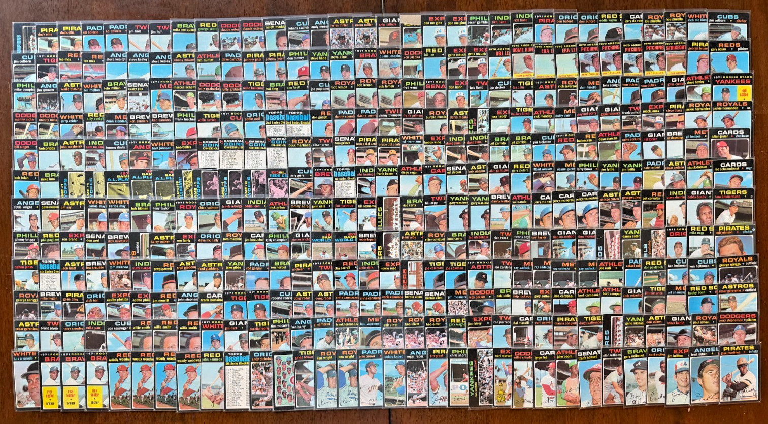 1971 Topps Baseball Lot of 384 Cards – One owner, all sleeved! (see details)