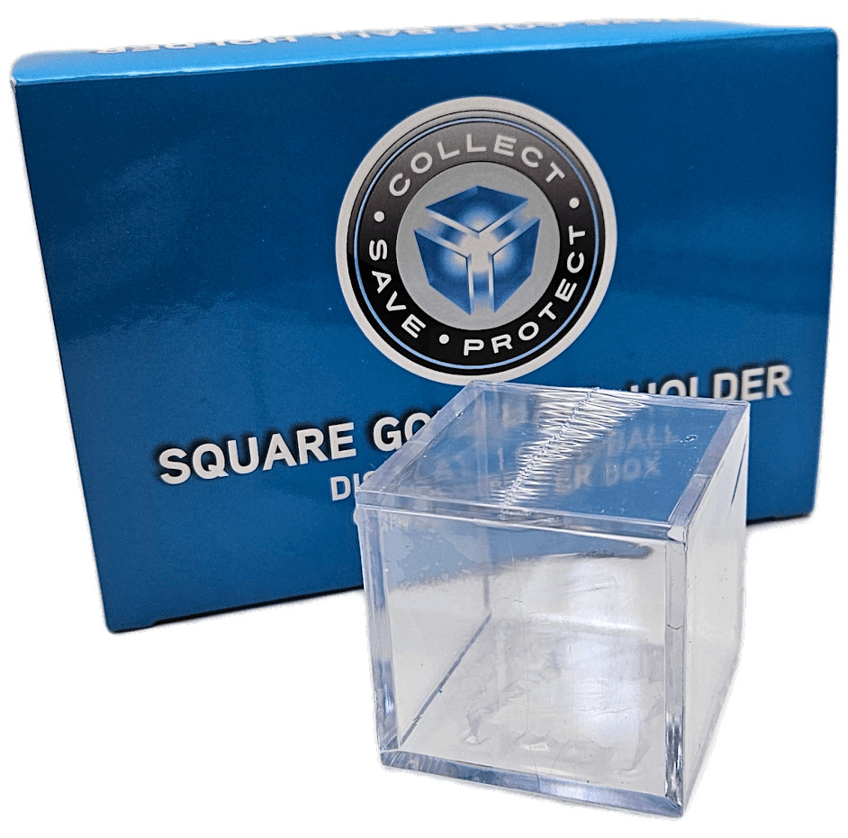 (1) CSP Square Golf Ball Holder – Mini Cube Display Case Extra Clear Heavy Duty