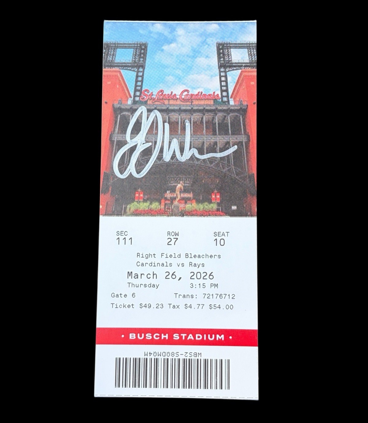 JJ Wetherholt Signed Ticket MLB Debut St. Louis Cardinals Auto Autographed