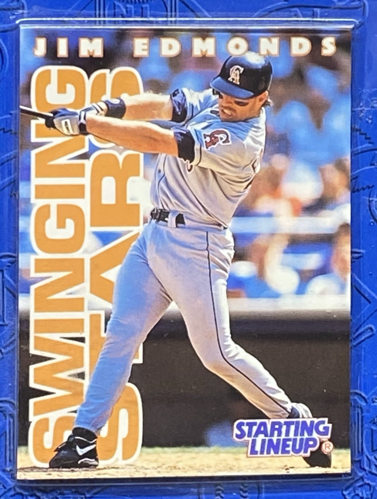 Jim Edmonds Starting Lineup Kenner 1996 MLB California Angels Figure And Card