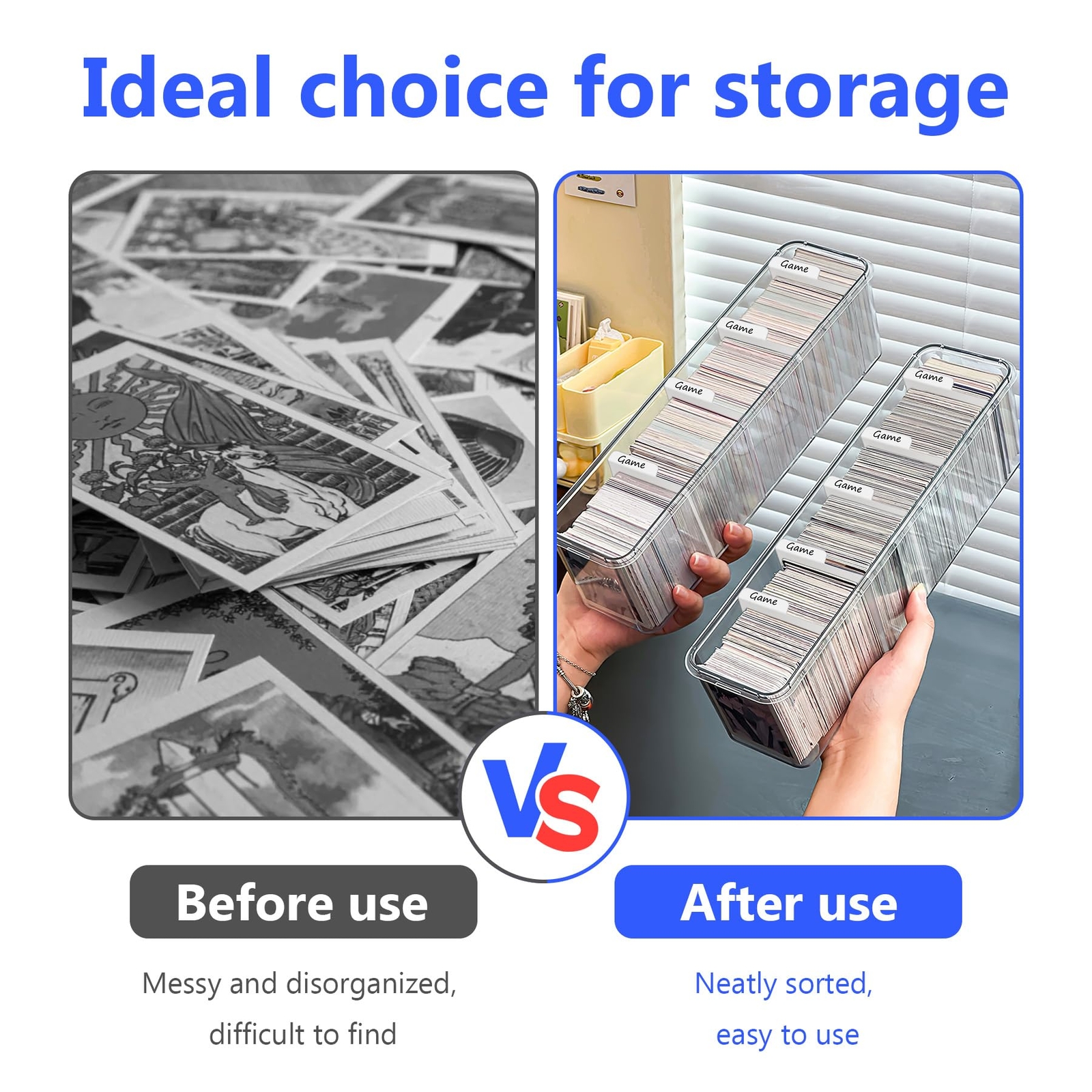 200PCS White Trading Card Dividers,Paper Divider Cards Organizer for Sport Game