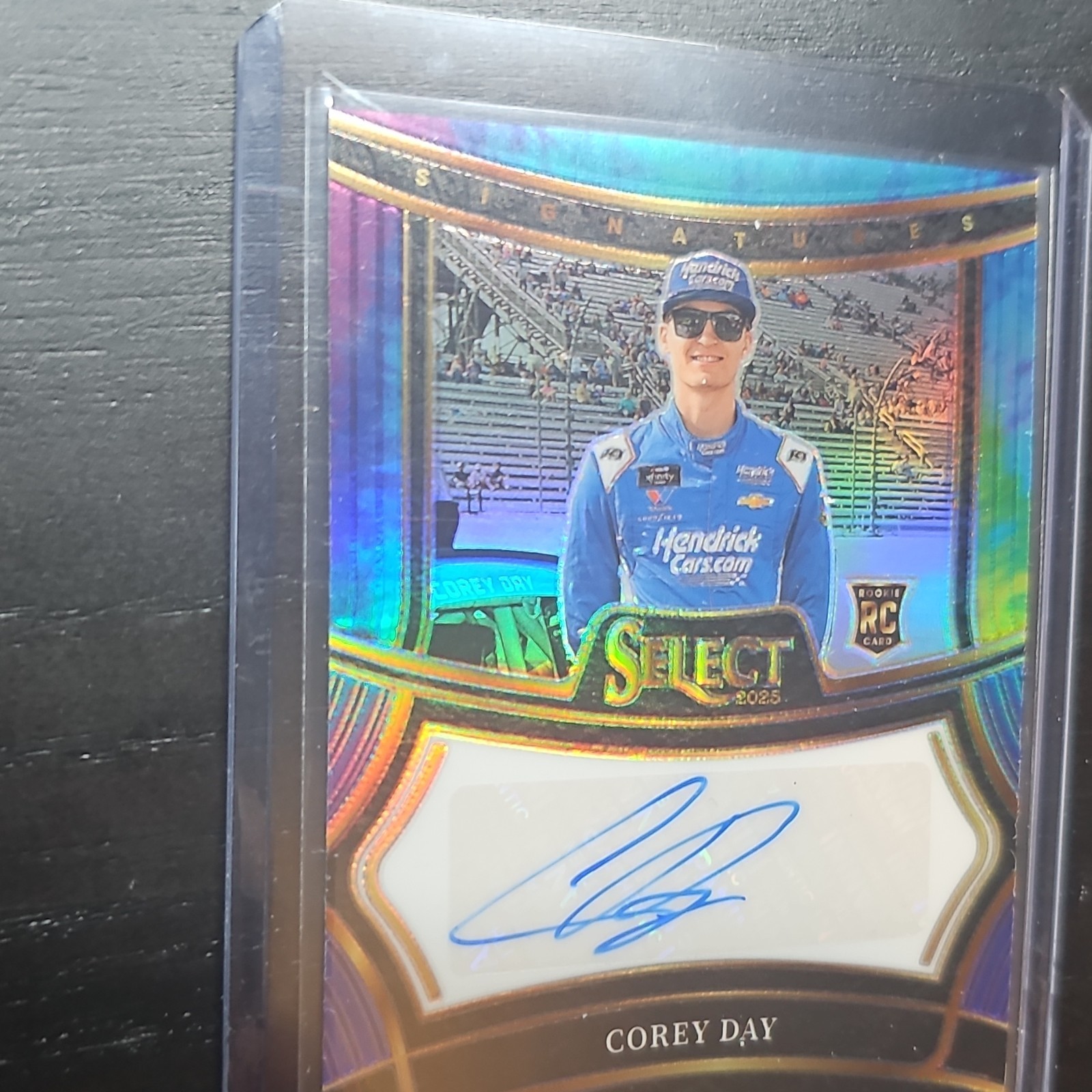Panini 2025 Select Signatures Tie-Dye Prizm Corey Day Auto RC #S-CDY /25 NASCAR