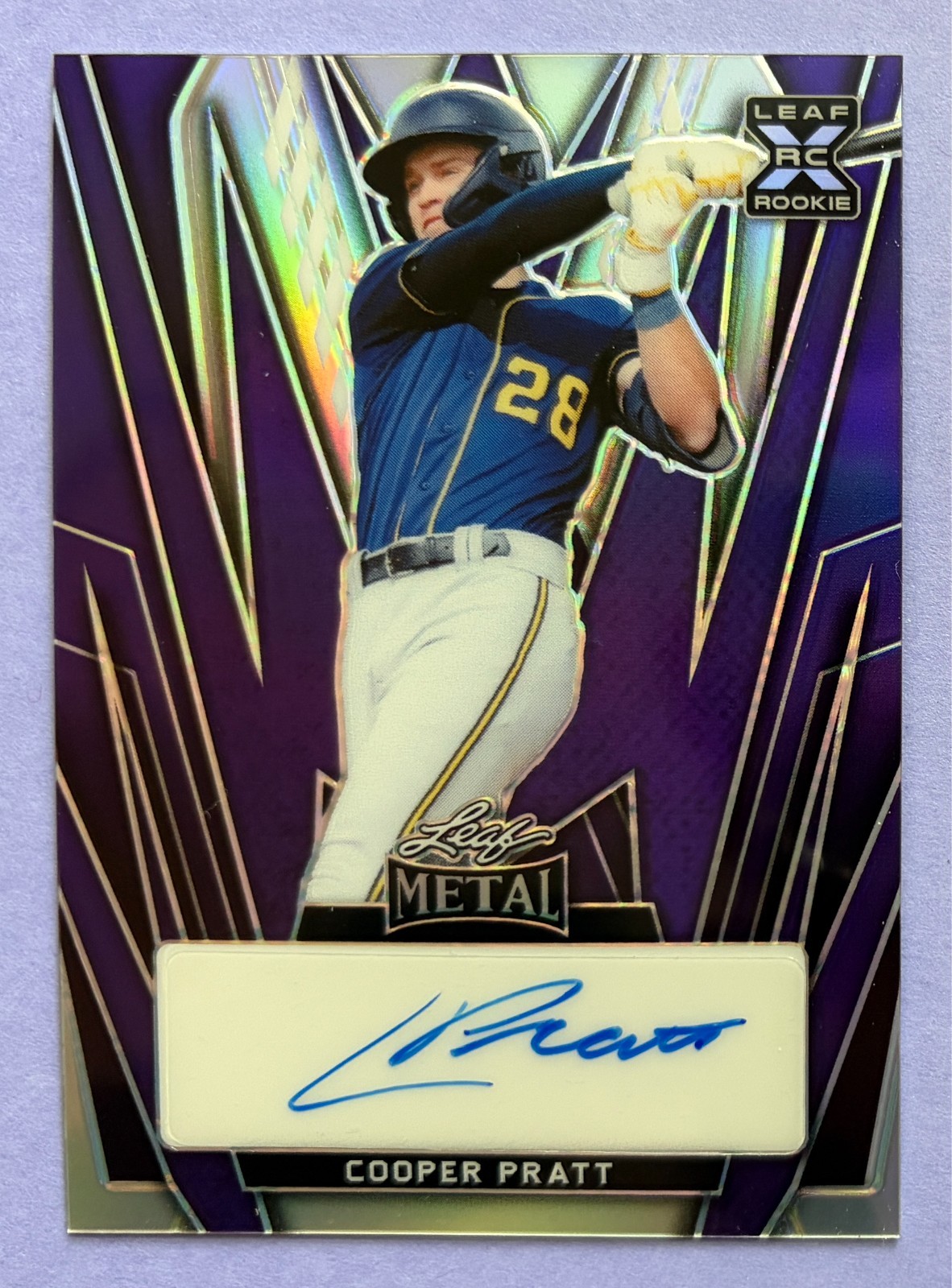 2024 Leaf Metal Draft /15 Purple Cooper Pratt Auto #BA-CP2 – MIL Rookie