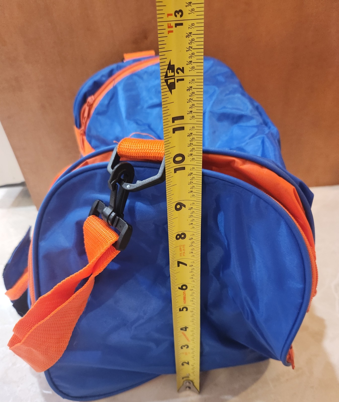 New York Mets And Verizon Logo duffel bag in blue and orange