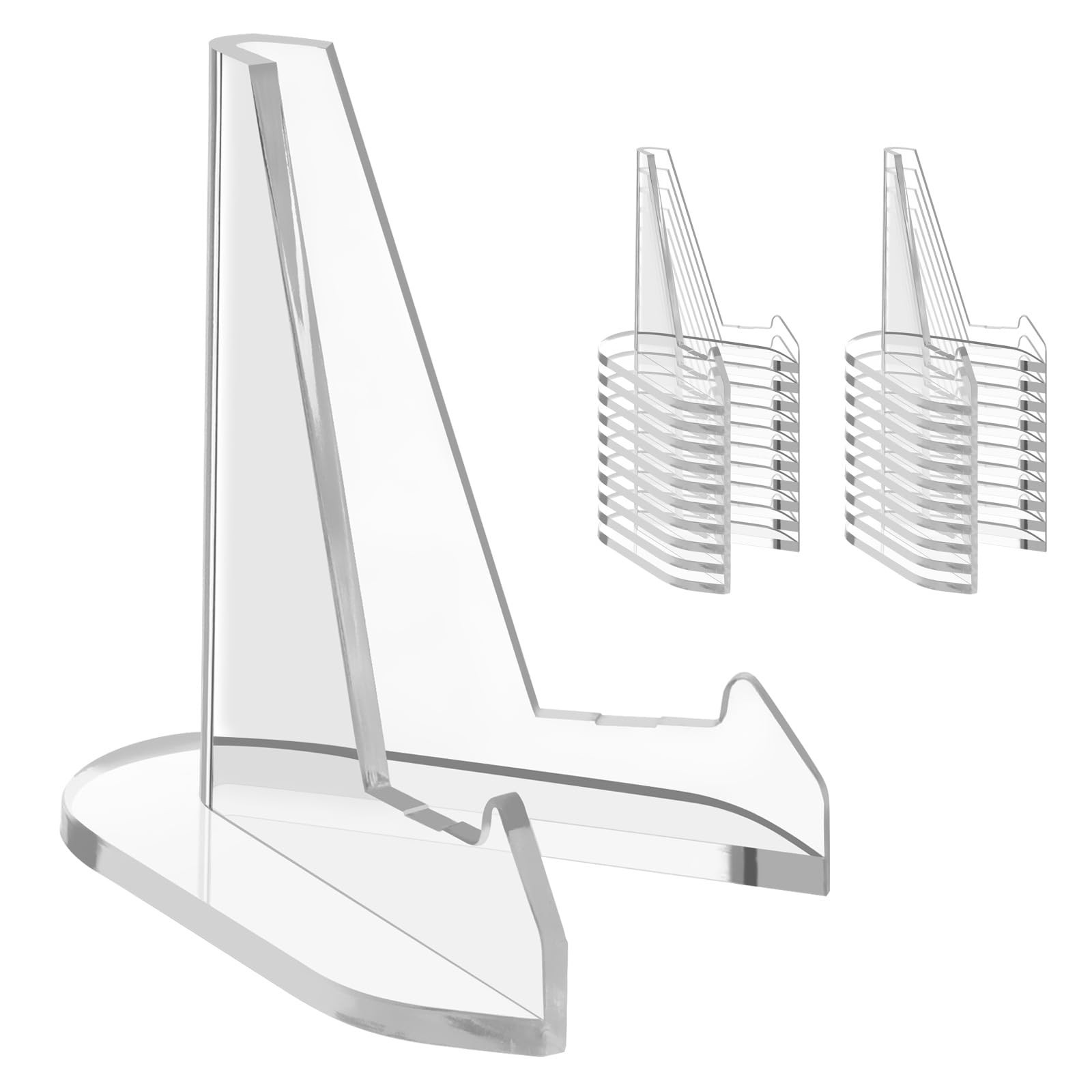 20 Pack Acrylic Card Display Stands – Small Easel Holders for Trading & Sports C