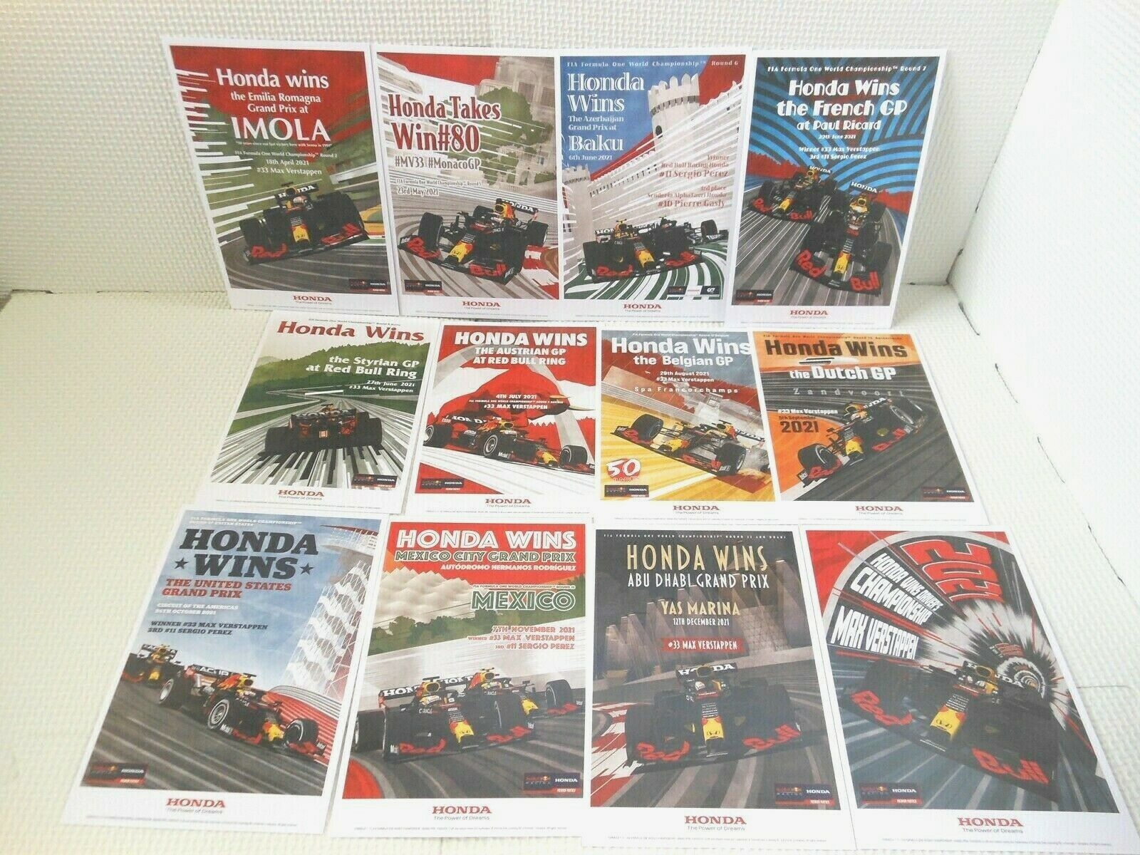 Red Bull Postcard F1 Honda Campaign 2021 season 12 Postcards Limited Novelty Jpn