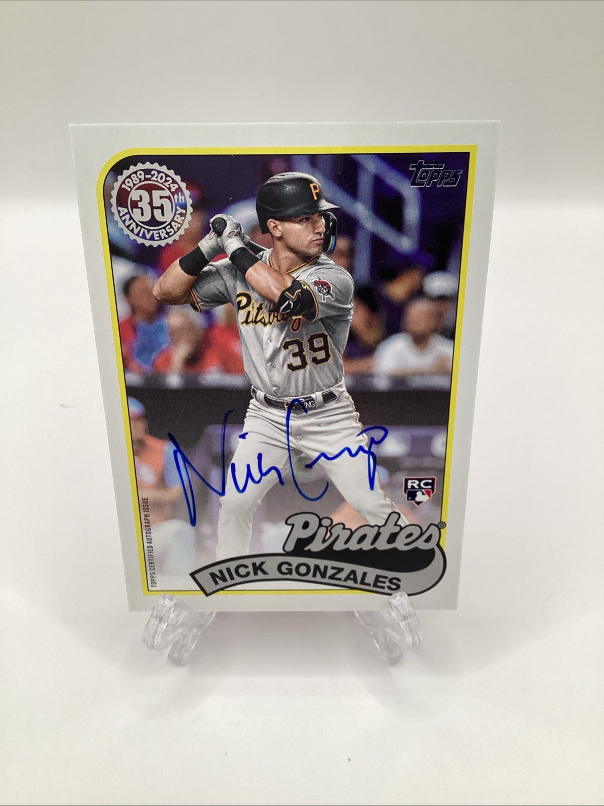 Topps 2024 1989 Autographs Nick Gonzales Pirates Rookie Autograph #89BA-NG