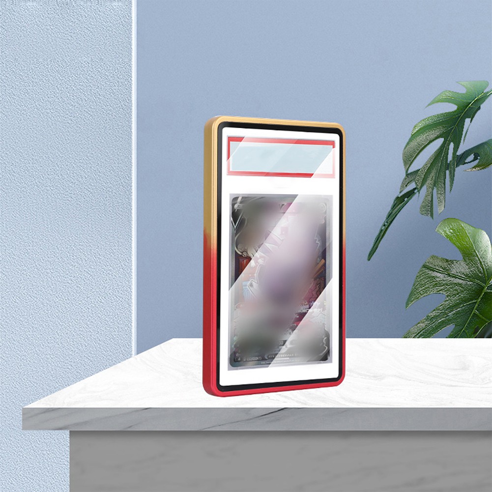 Magnetic Aluminum Metal Case UV-Resistant Tempered Glass For PSA Graded Cards
