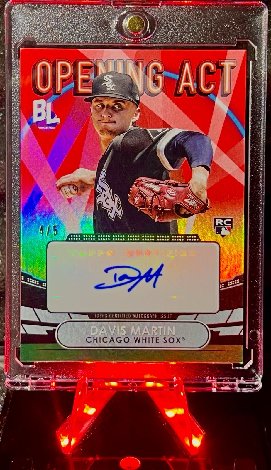 🔥⚾️ DAVIS MARTIN Rookie Auto Card 2023 Topps RED REFRACTOR 4/5 *2026 Cy Young?*