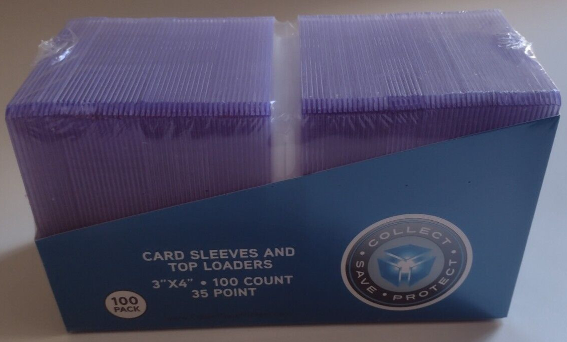 (100) CSP Rigid Top Load Protector w/100 sleeves 12 mil 35Pt New NIP 3×4