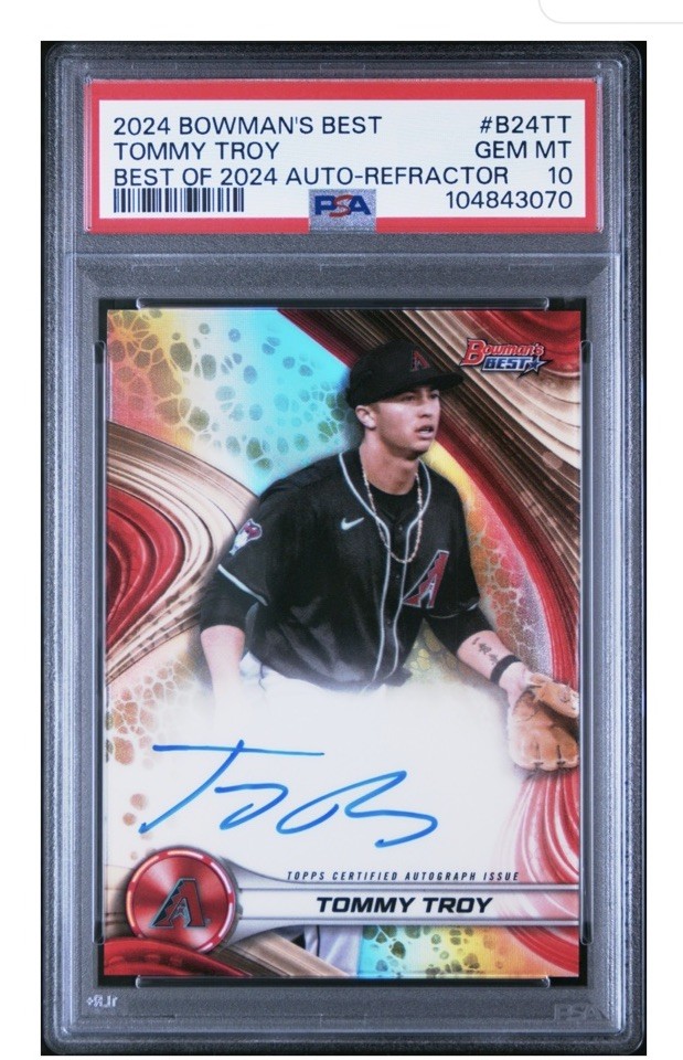 Tommy Troy 2024 BOWMAN’S BEST OF 2024 AUTO Card #B24TT PSA 10 Diamondbacks Star