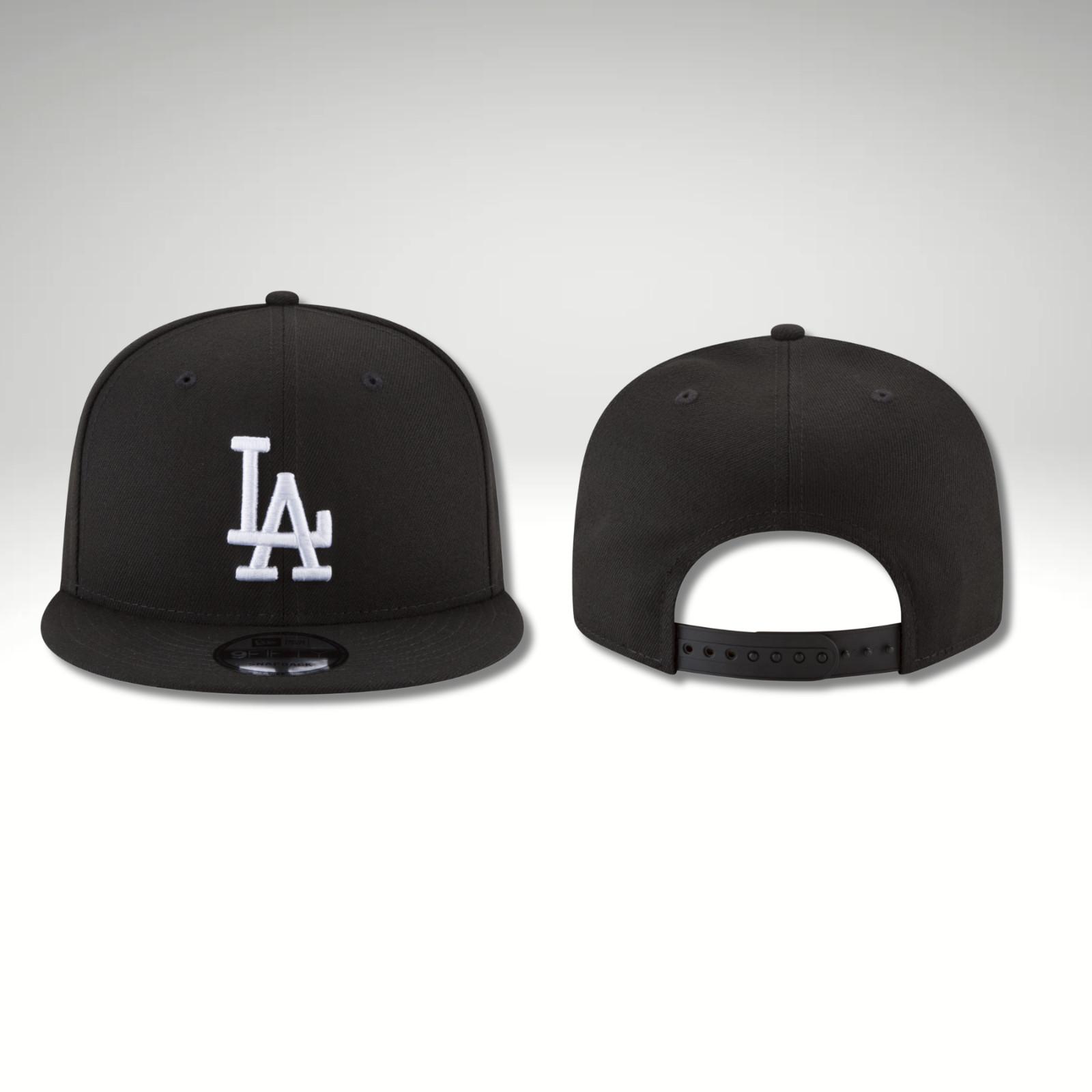 New Era 9FIFTY Snapback Hat MLB LA Dodgers Black white- Men’s Adjustable Cap