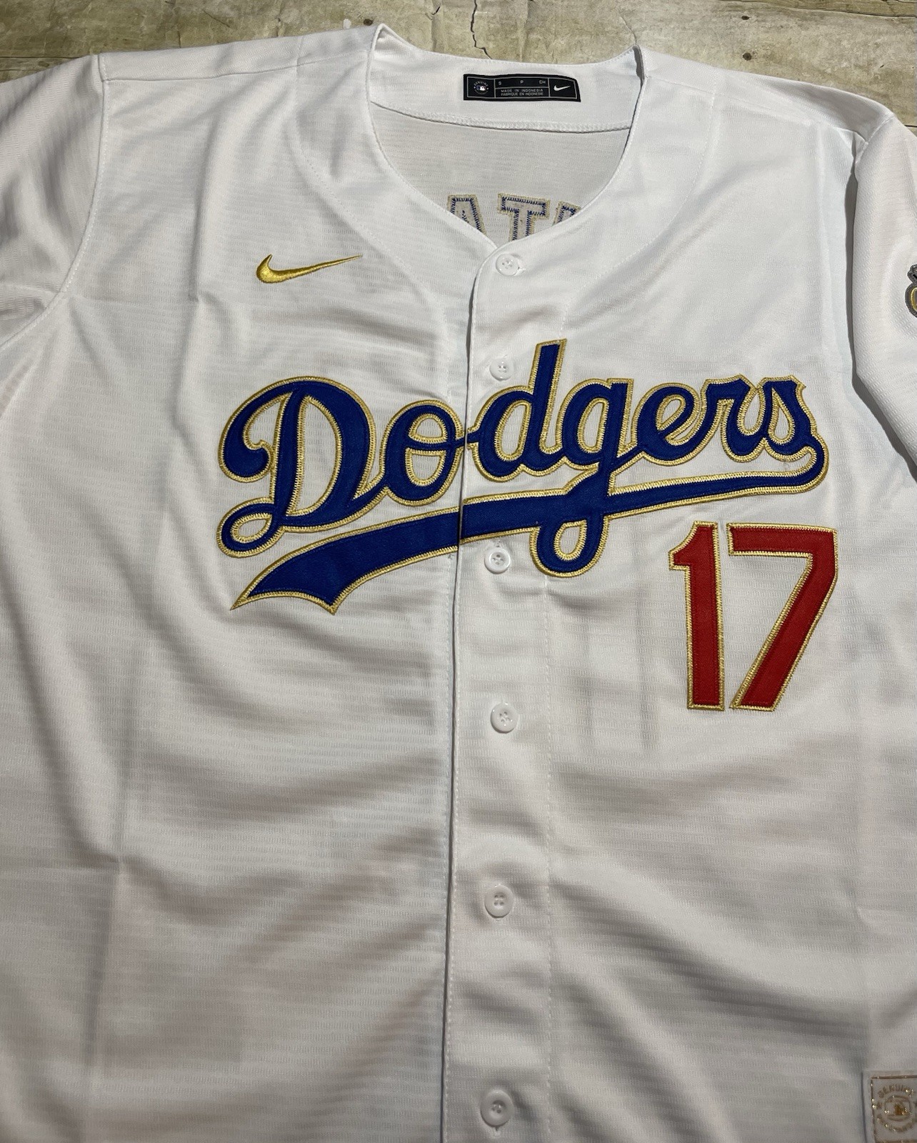 Shohei Ohtani White Gold Jersey Mens Los Angeles Dodgers 2025 World Series Small