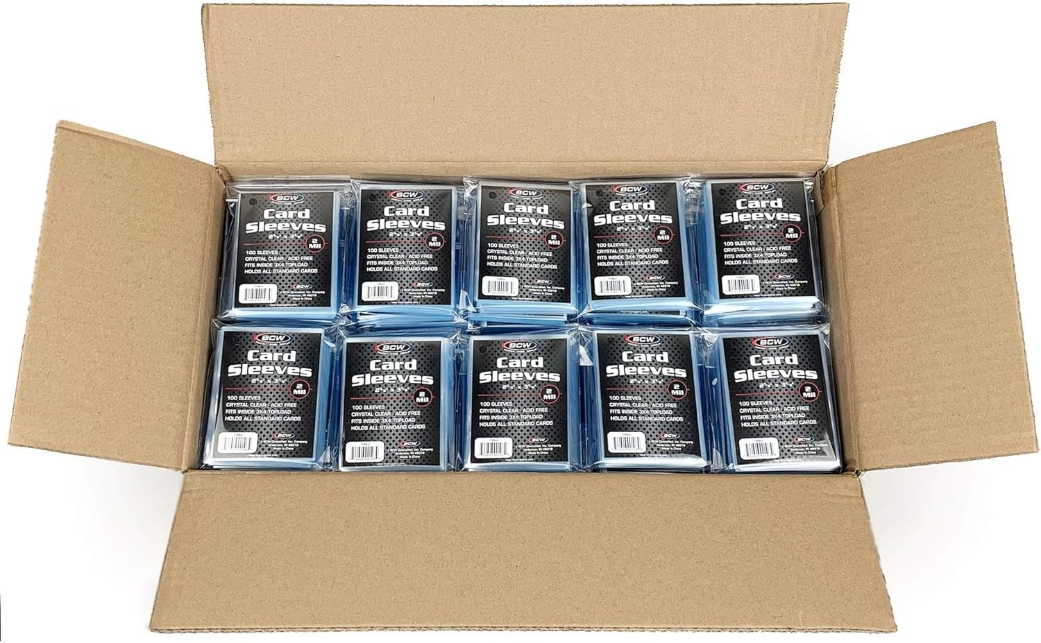 Durable Crystal Clear Protectors for Trading Cards – 100 Sleeves, 10,000 Count
