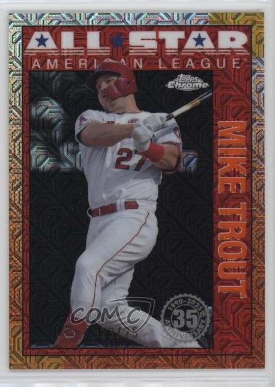 2025 Topps Series 2 Orange Refractor 13/25 Mike Trout #90ASC-10 1he8