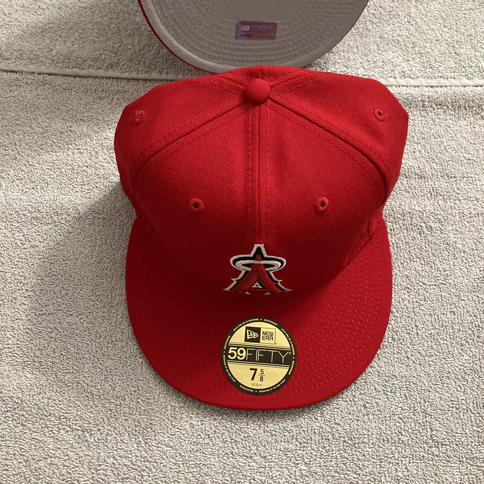 NEW Los Angeles Angels New Era Fitted Hat 7 5/8 Anaheim Club Gray UV Brim WOOL