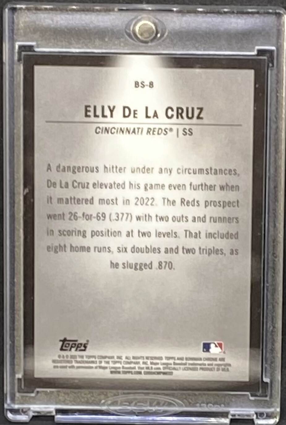 ELLY DE LA CRUZ BLACK REFRACTOR ROOKIE SP Insert RC Card Chrome Non Auto – REDS