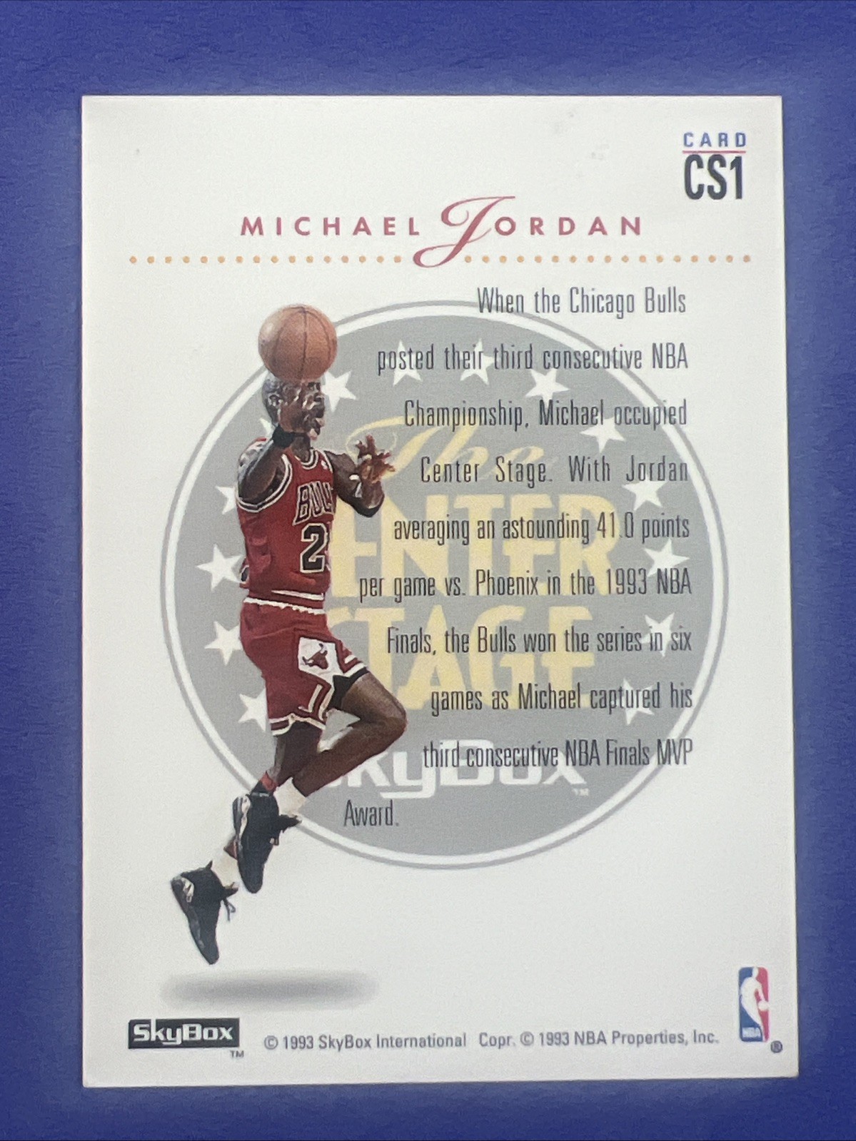 1993 Skybox Premium Center Stage Michael Jordan #CS1 Basketball Card EX/MT