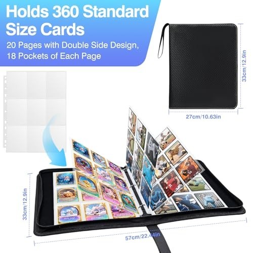 60 Pack 1080P Double-Sided Trading Card Sleeves for 3 Ring Binder – Ultra-Clear