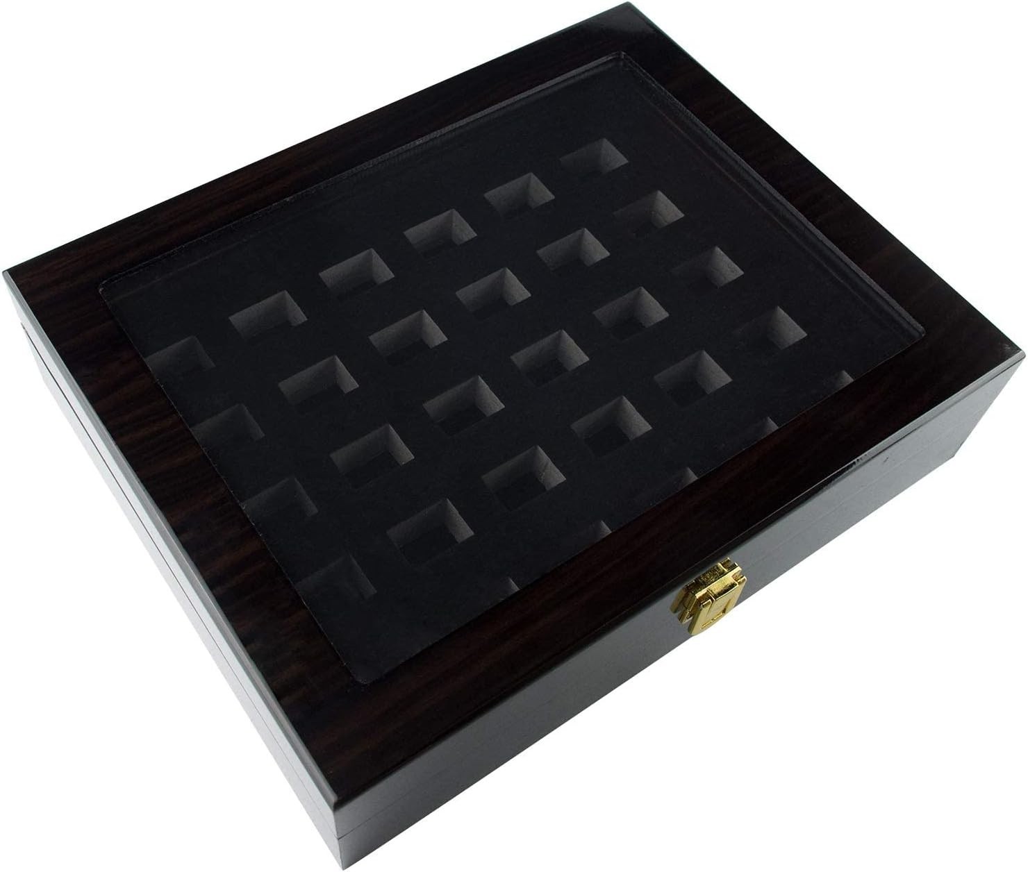Durable Black Ring Display Case with Velvet Compartments – Perfect for Champions