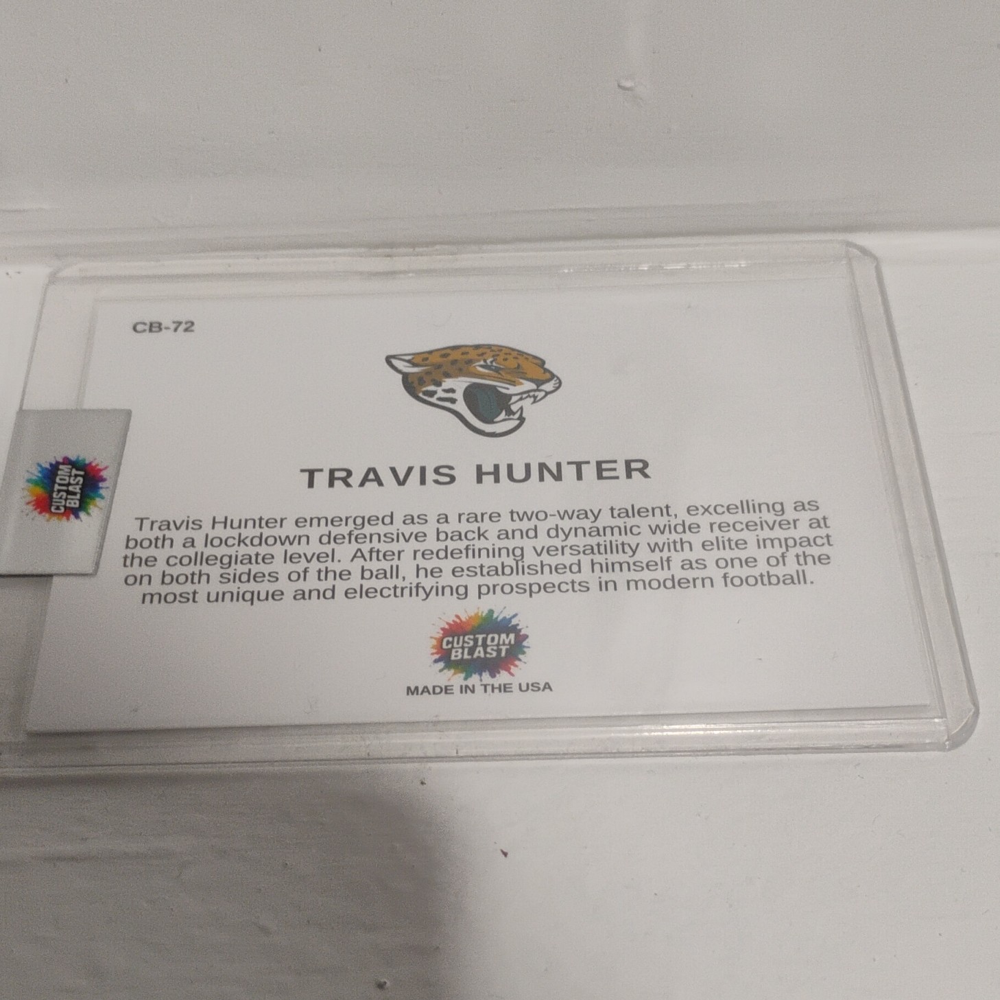 Custom Blast Travis Hunter Jaguars CB-72 Insert Hologram Card